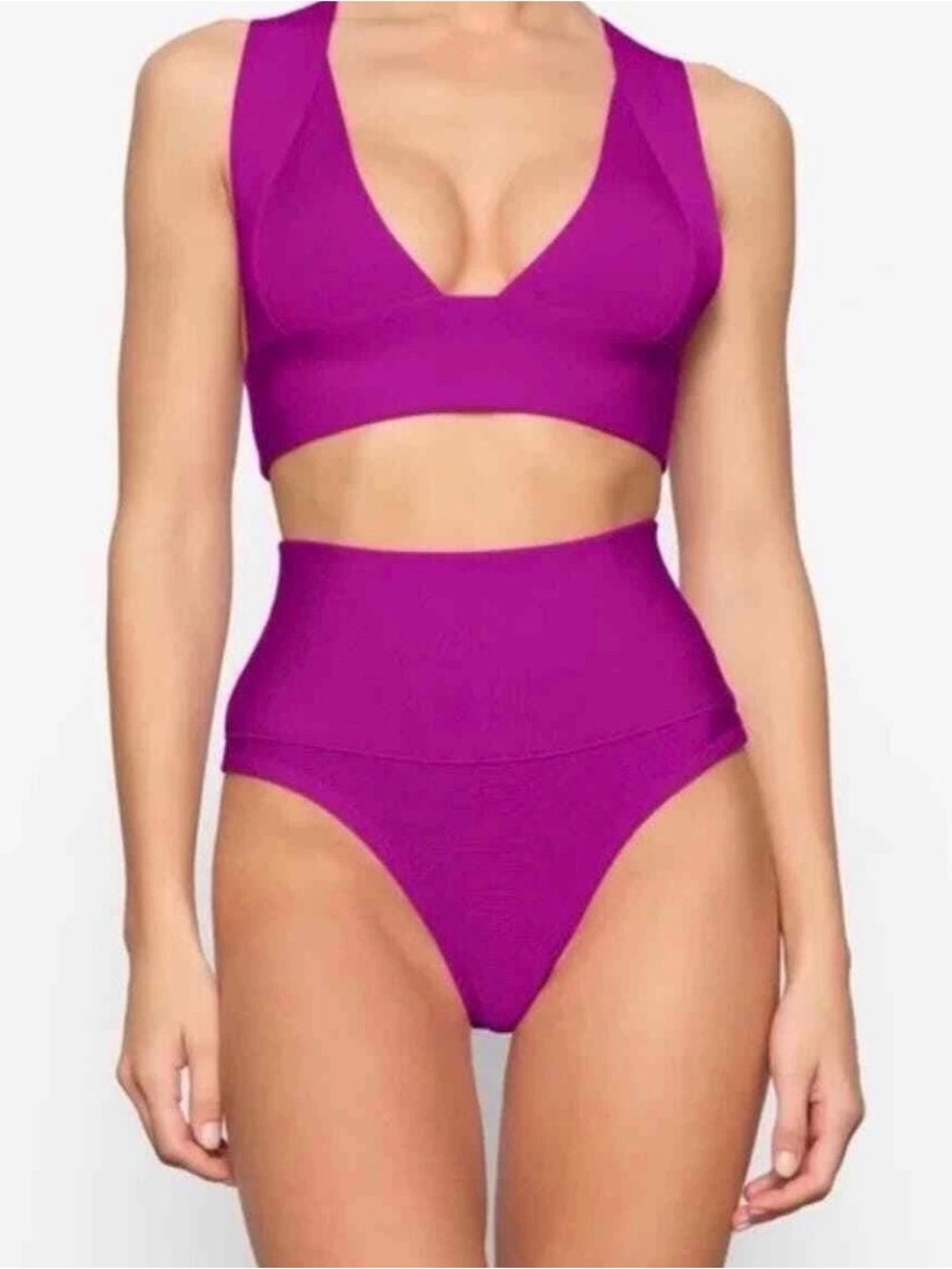 NWT SKIMS Knit Swim High Waist Bikini Bottom Color Lollipop Size 3X Vacation
